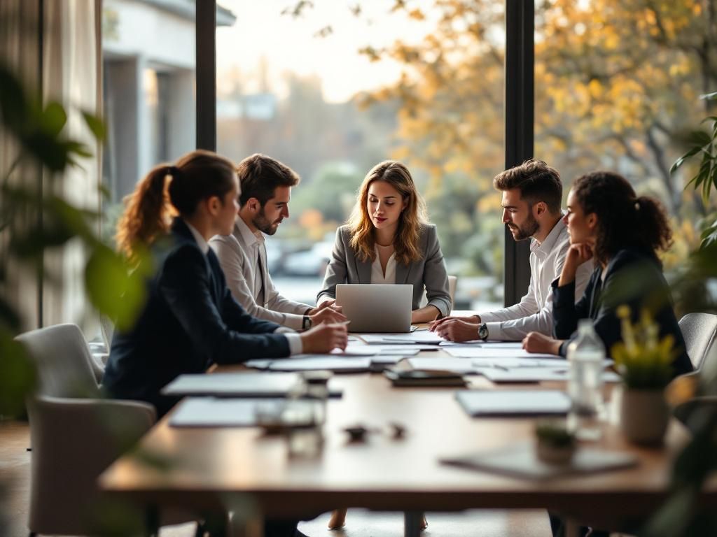 collaborateurs en réunion